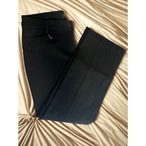 Talbots Petites Black Straight Leg Dress Pants Size 10P Zip Pockets Career